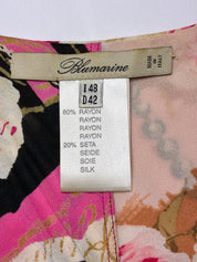 Blumarine 2000s Pink Floral Halter Top & Midi Skirt Set - S