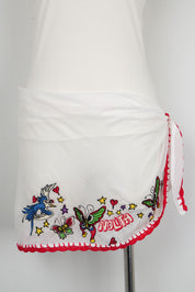 Nolita Underwater Y2K Embroidered Tank and Sarong Set – S