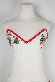 Nolita Underwater Y2K Embroidered Tank and Sarong Set – S