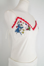 Nolita Underwater Y2K Embroidered Tank and Sarong Set – S