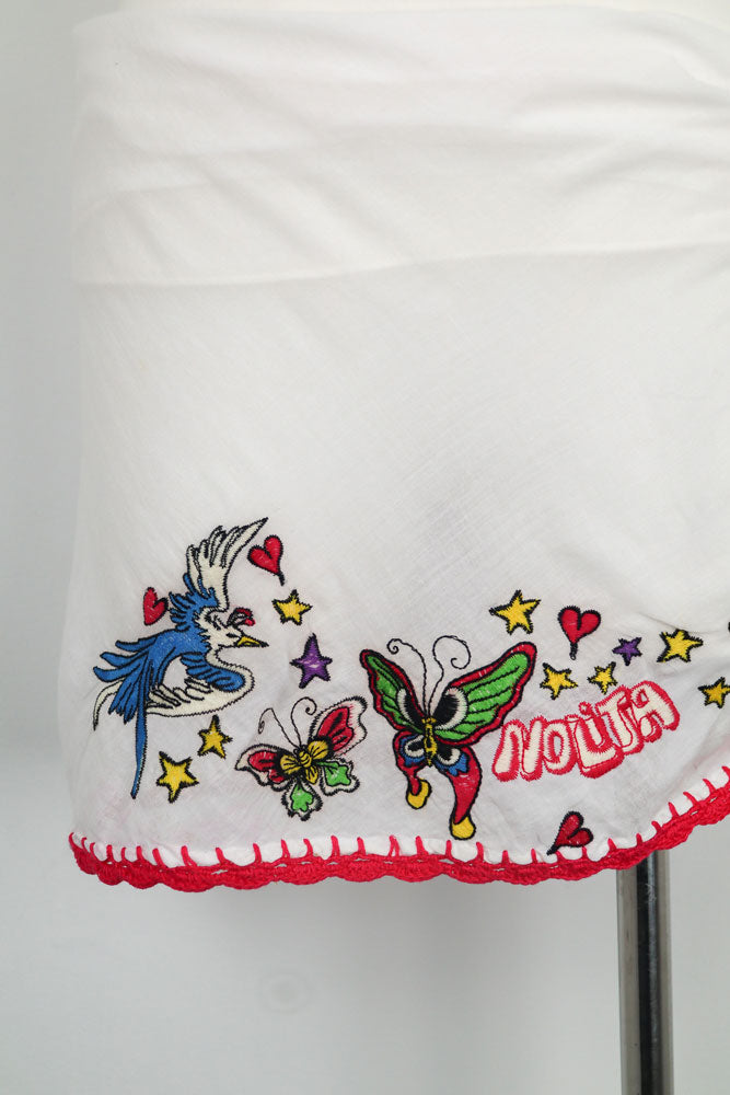 Nolita Underwater Y2K Embroidered Tank and Sarong Set – S