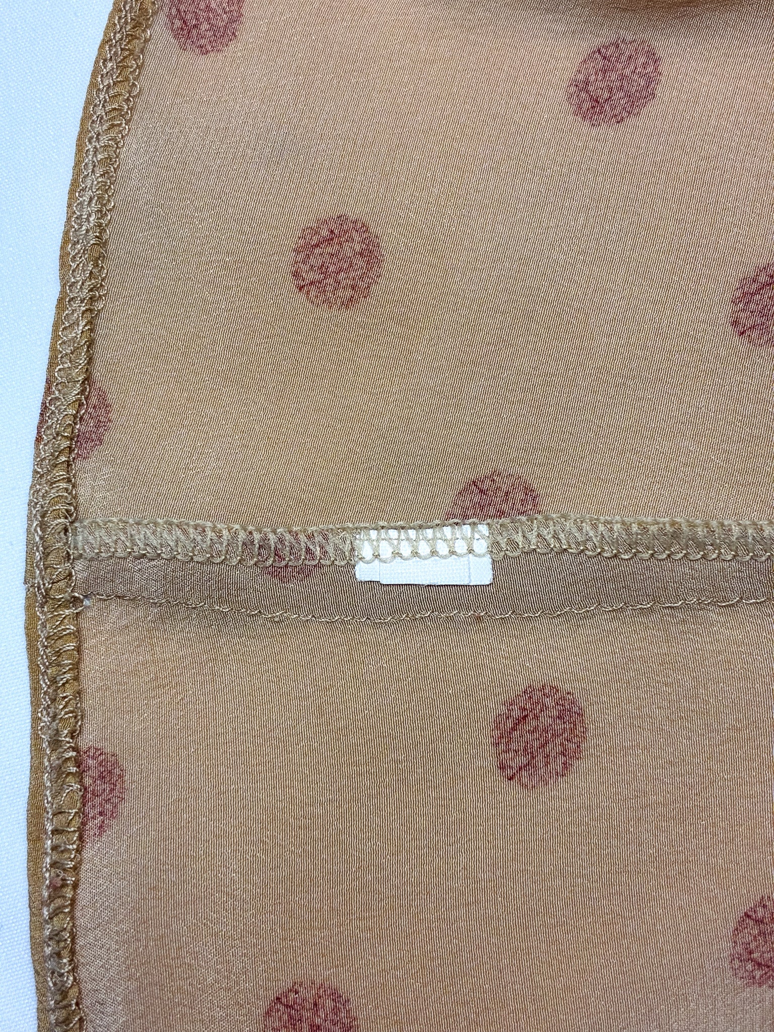 2010s Camel Polka Dot Cap Sleeve Wrap Top - XS/S