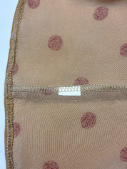 2010s Camel Polka Dot Cap Sleeve Wrap Top - XS/S