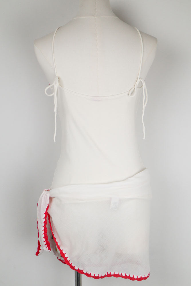 Nolita Underwater Y2K Embroidered Tank and Sarong Set – S