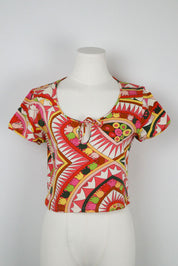Emilio Pucci Printed Cropped Tee – M