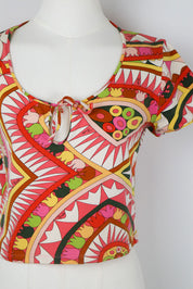Emilio Pucci Printed Cropped Tee – M
