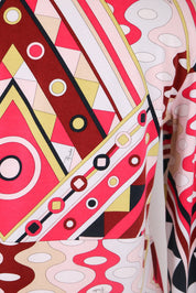 Emilio Pucci Red Abstract Print Long Sleeve Top – M