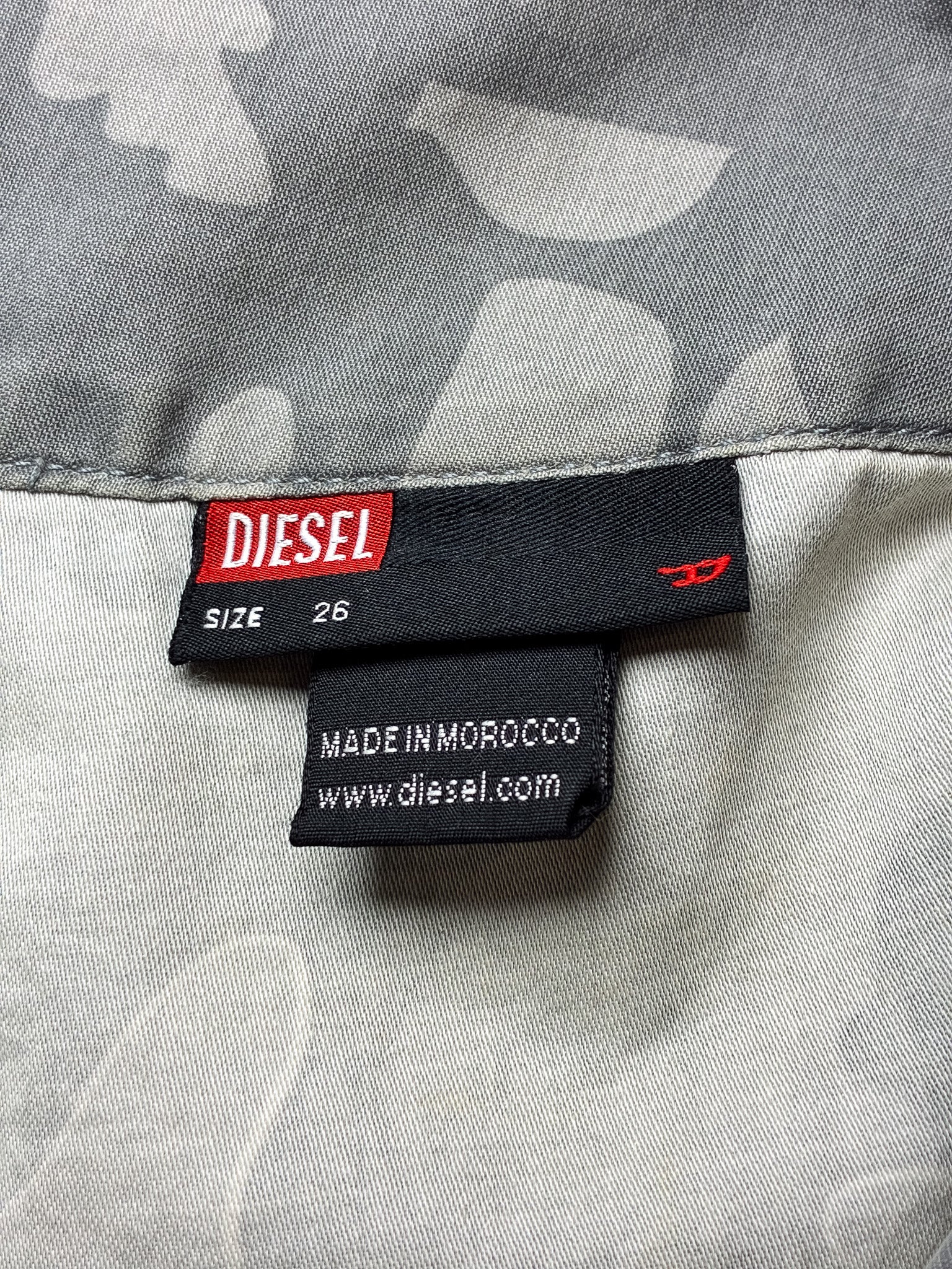 Diesel 2000s Grey Camo Buckle Belt Mini Skirt - XS/S