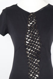 Patrizia Pepe Black Chain Panel Tee – S