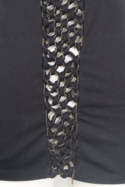 Patrizia Pepe Black Chain Panel Tee – S
