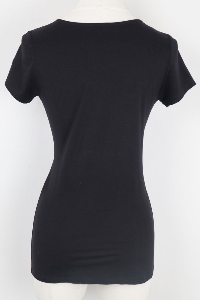 Patrizia Pepe Black Chain Panel Tee – S