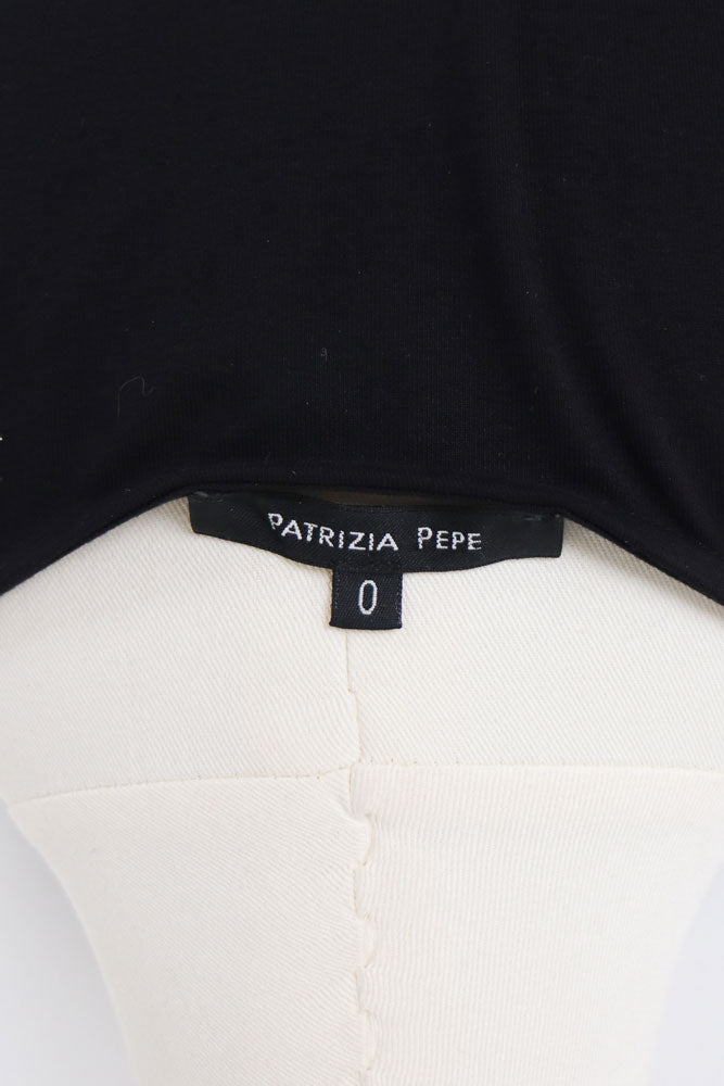 Patrizia Pepe Black Chain Panel Tee – S