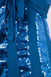 Luisa Spagnoli Blue Sequin Silk Cami Top – S