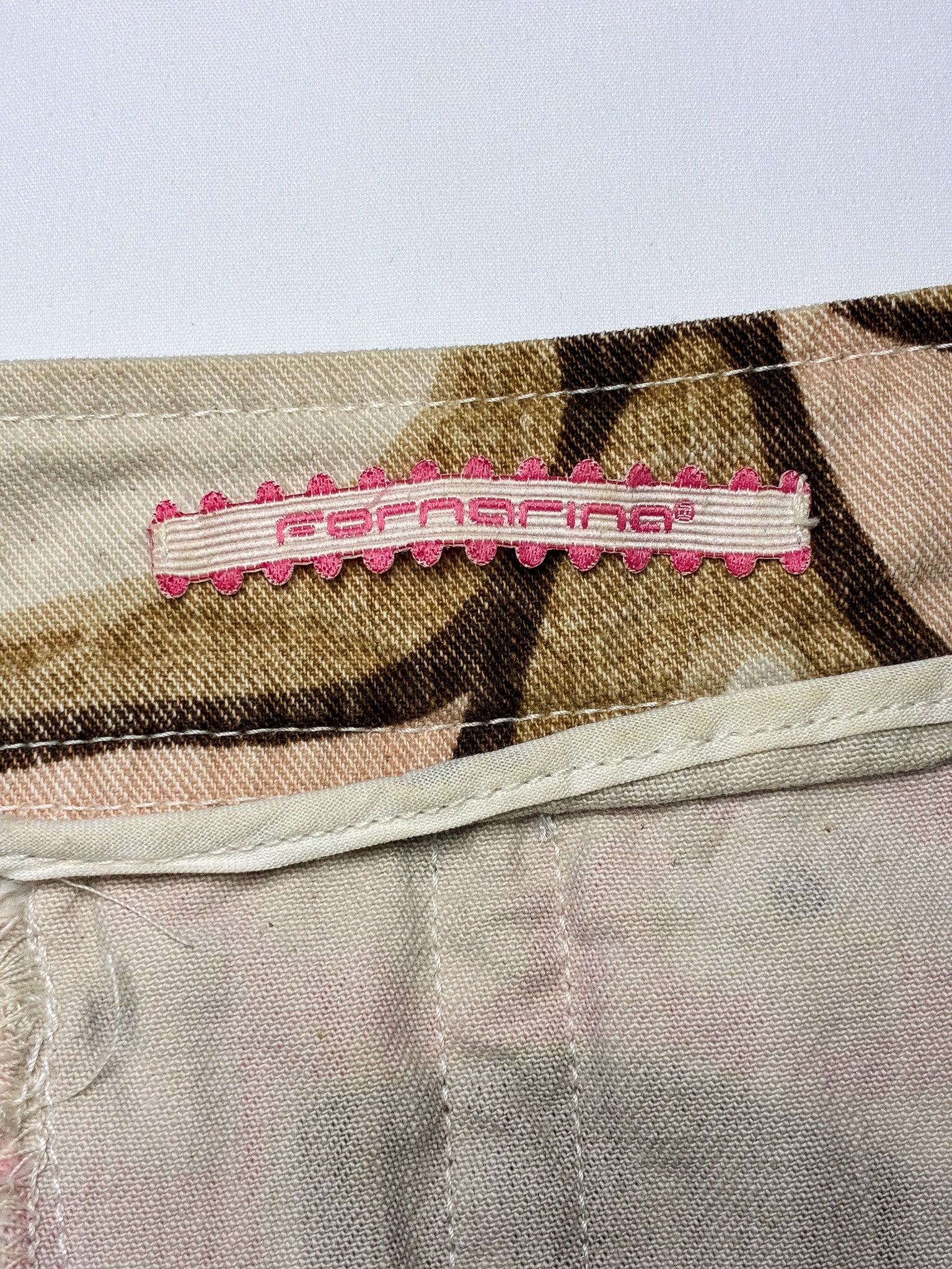 Fornarina 2000s Brown & Pink Denim Jacket & Skirt Set - XS
