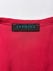 2000s Raspberry Silk Lace-Up Skirt - M
