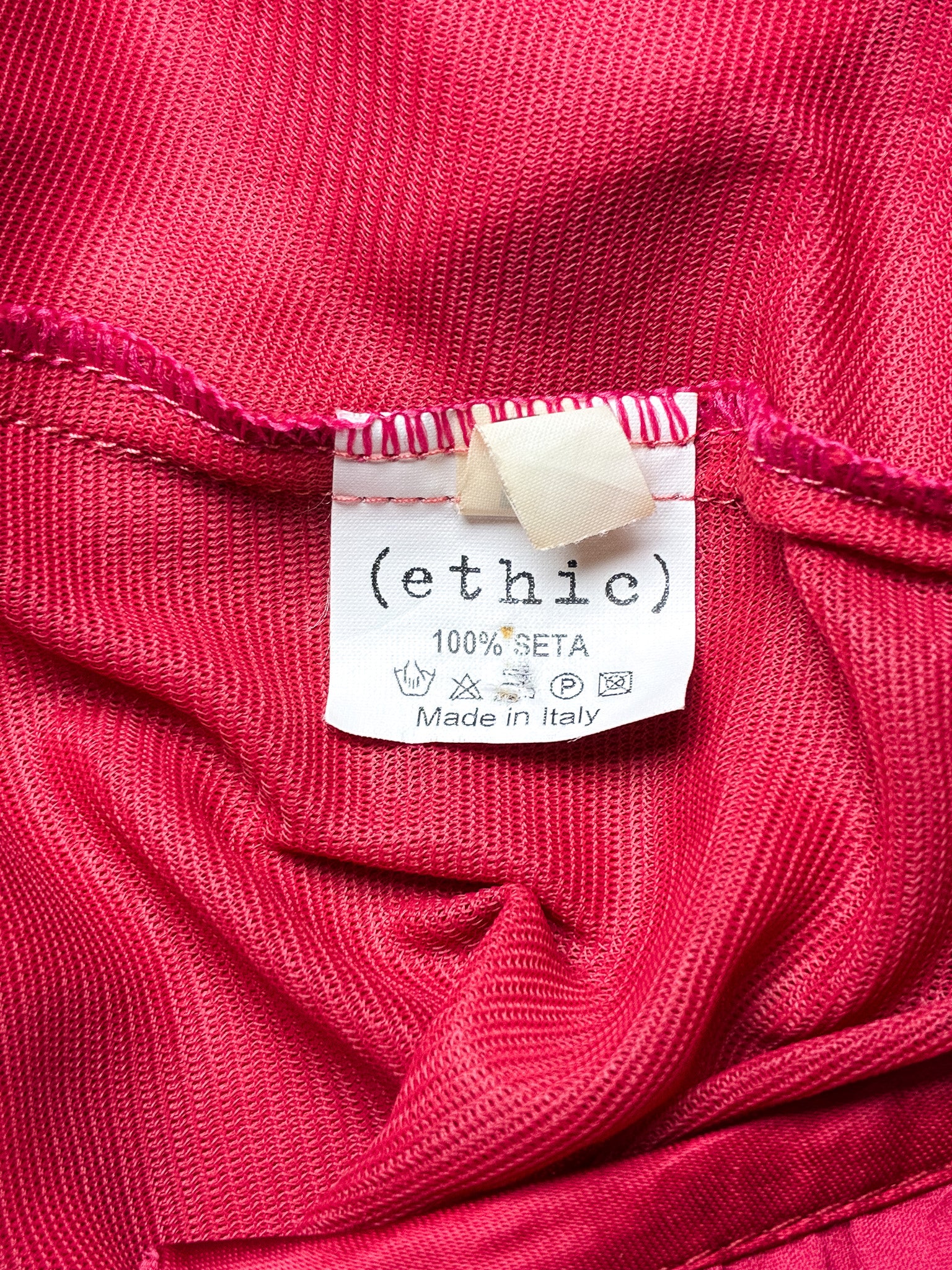 2000s Raspberry Silk Lace-Up Skirt - M