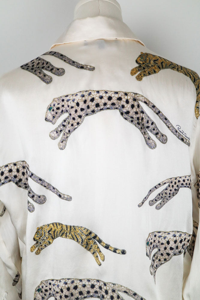 Roberto Cavalli 100% Silk Leopard Print Blouse – M