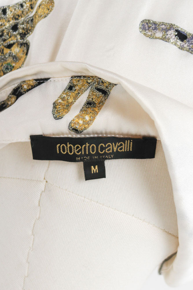 Roberto Cavalli 100% Silk Leopard Print Blouse – M