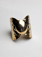 Vintage Gold Hammered Clamper Cuff Bracelet