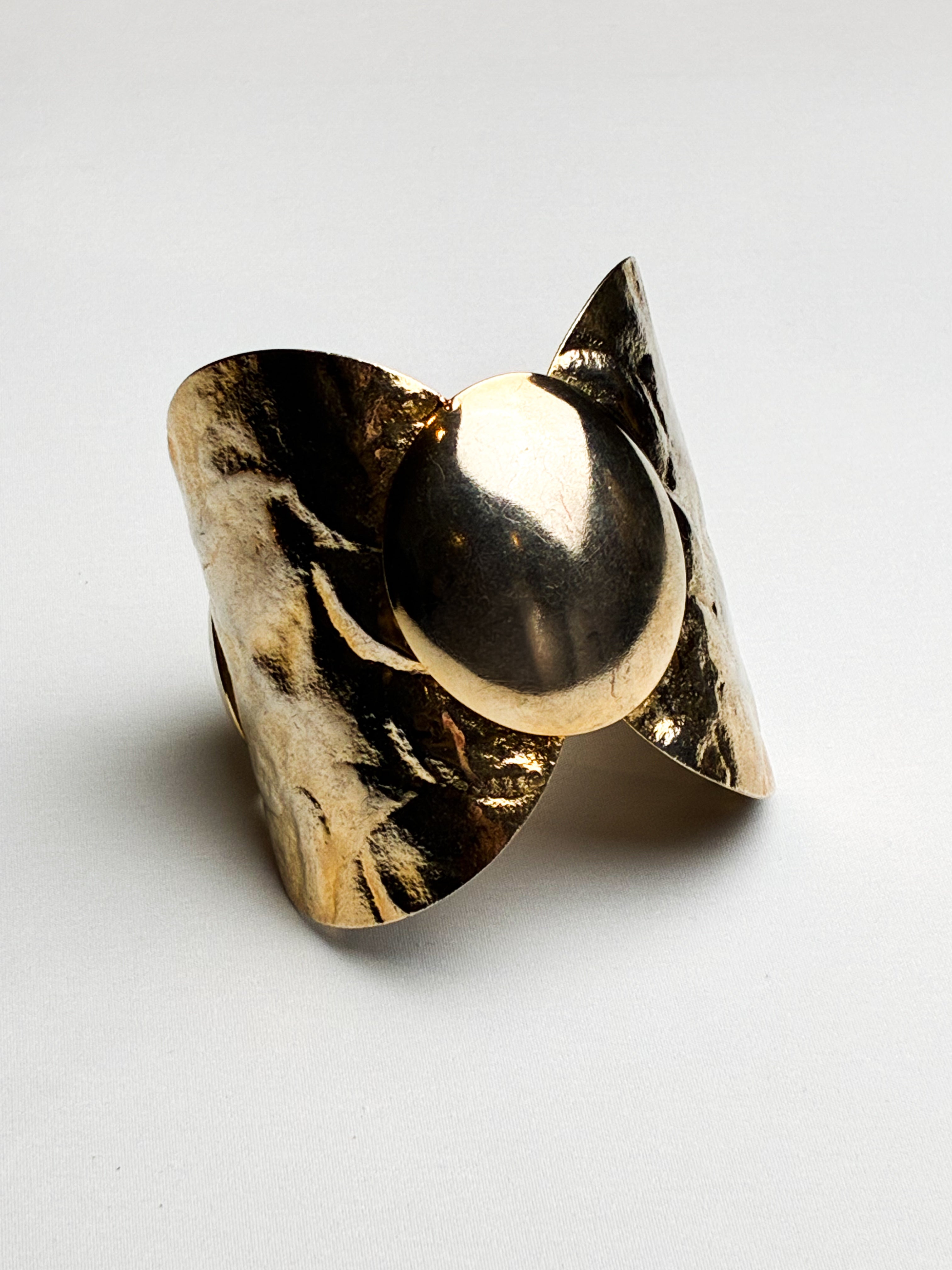 Vintage Gold Hammered Clamper Cuff Bracelet