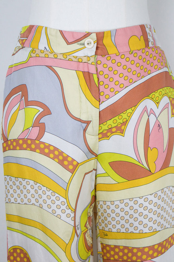 Emilio Pucci 1960s 100% Silk Yellow Pants – XS