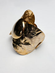 Vintage Gold Hammered Clamper Cuff Bracelet