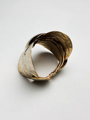 Vintage Gold Hammered Clamper Cuff Bracelet