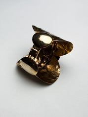 Vintage Gold Hammered Clamper Cuff Bracelet