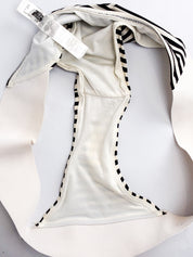 La Perla 2000s Black and Ivory Striped Grosgrain Bandeau Bikini Set - XS