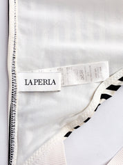 La Perla 2000s Black and Ivory Striped Grosgrain Bandeau Bikini Set - XS