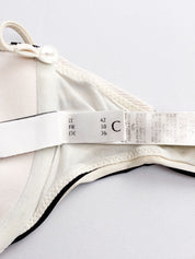 La Perla 2000s Black and Ivory Striped Grosgrain Bandeau Bikini Set - XS