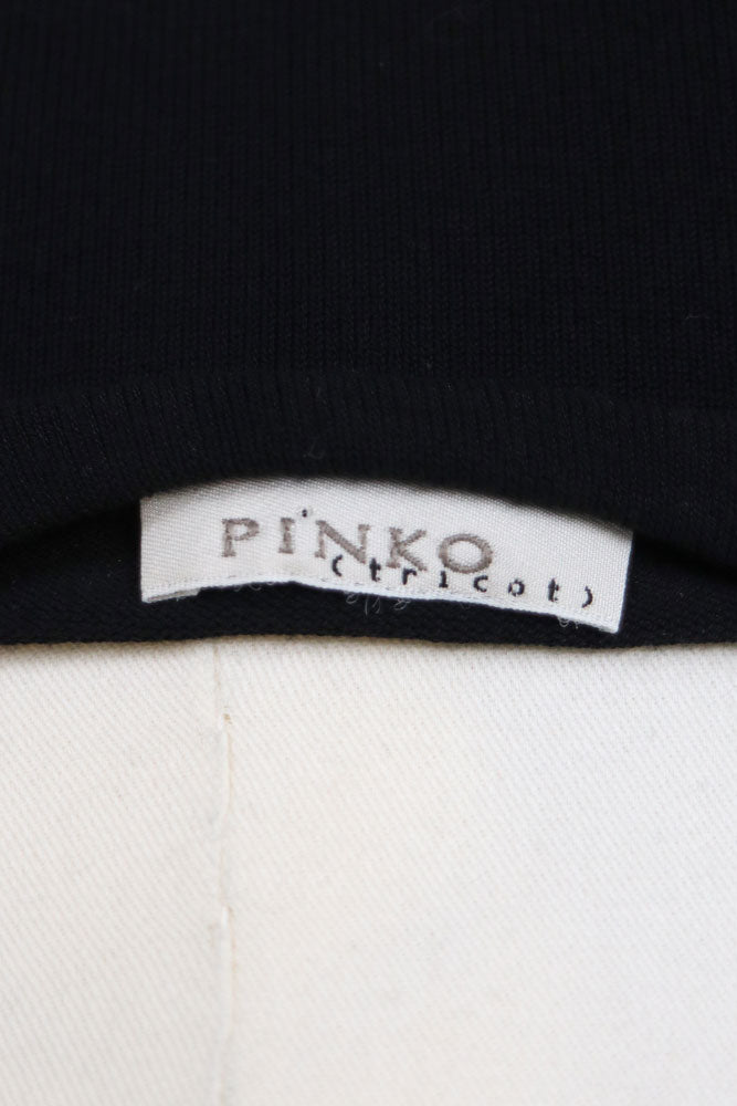 Pinko Tricot 2000s Black Rose Embroidered Fringe Maxi Skirt – M/L