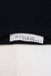Pinko Tricot 2000s Black Rose Embroidered Fringe Maxi Skirt – M/L