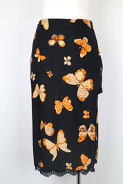 Anna Molinari 90s Butterfly Print Pencil Skirt – S