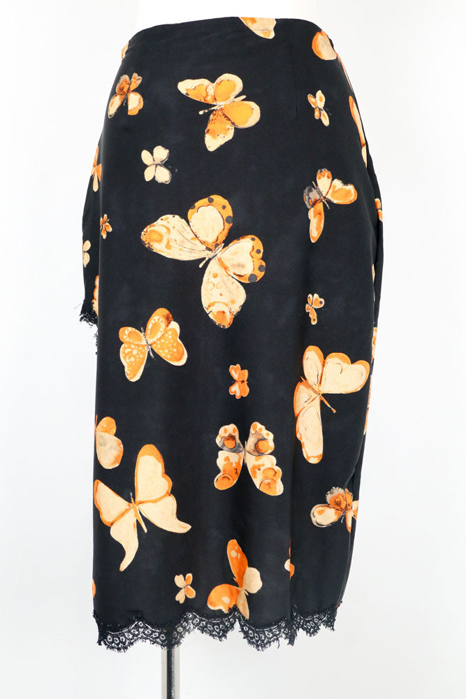 Anna Molinari 90s Butterfly Print Pencil Skirt – S