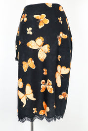Anna Molinari 90s Butterfly Print Pencil Skirt – S