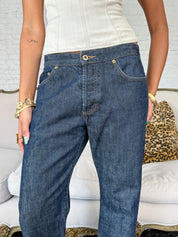 D&G 2001 Dark Wash Plaid Waistband Jeans