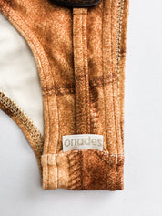 Onades 2000s Brown Faux Suede Patchwork Triangle Bikini Set - XS/S