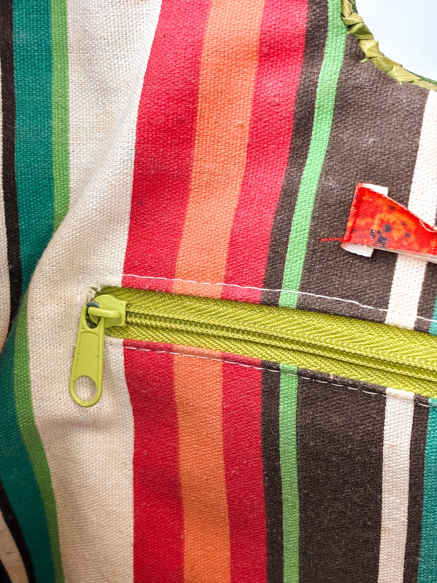 Miss Sixty 2000s Green Straw Wood Handle Tote