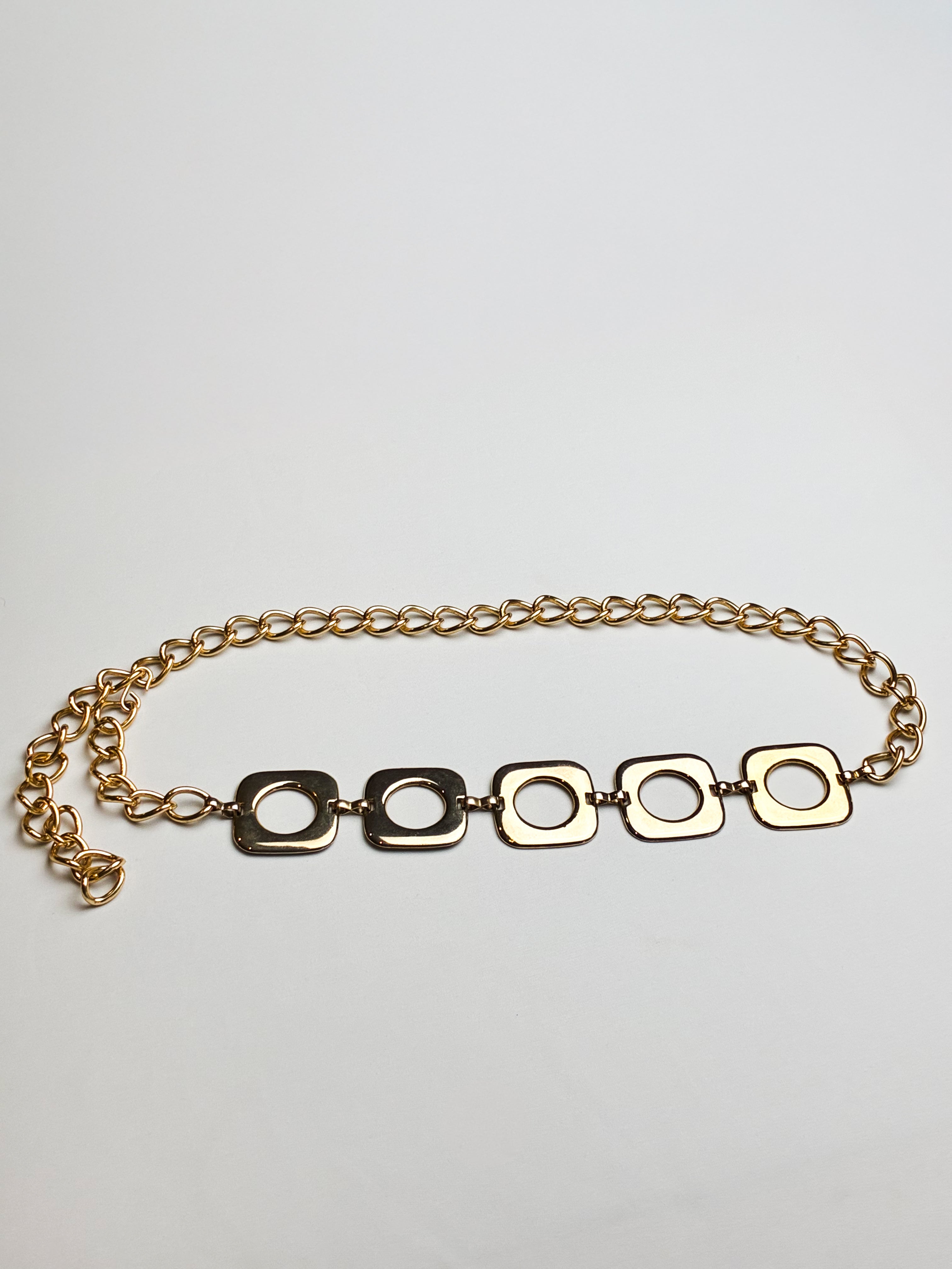 Vintage Gold Square Medallion Chain Belt