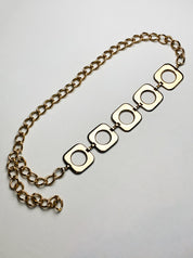 Vintage Gold Square Medallion Chain Belt