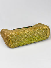 Miss Sixty 2000s Green Straw Wood Handle Tote