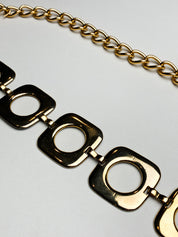 Vintage Gold Square Medallion Chain Belt