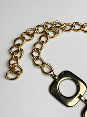 Vintage Gold Square Medallion Chain Belt