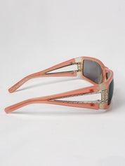 Blumarine 2000s Coral Rhinestone Cutout Sunglasses