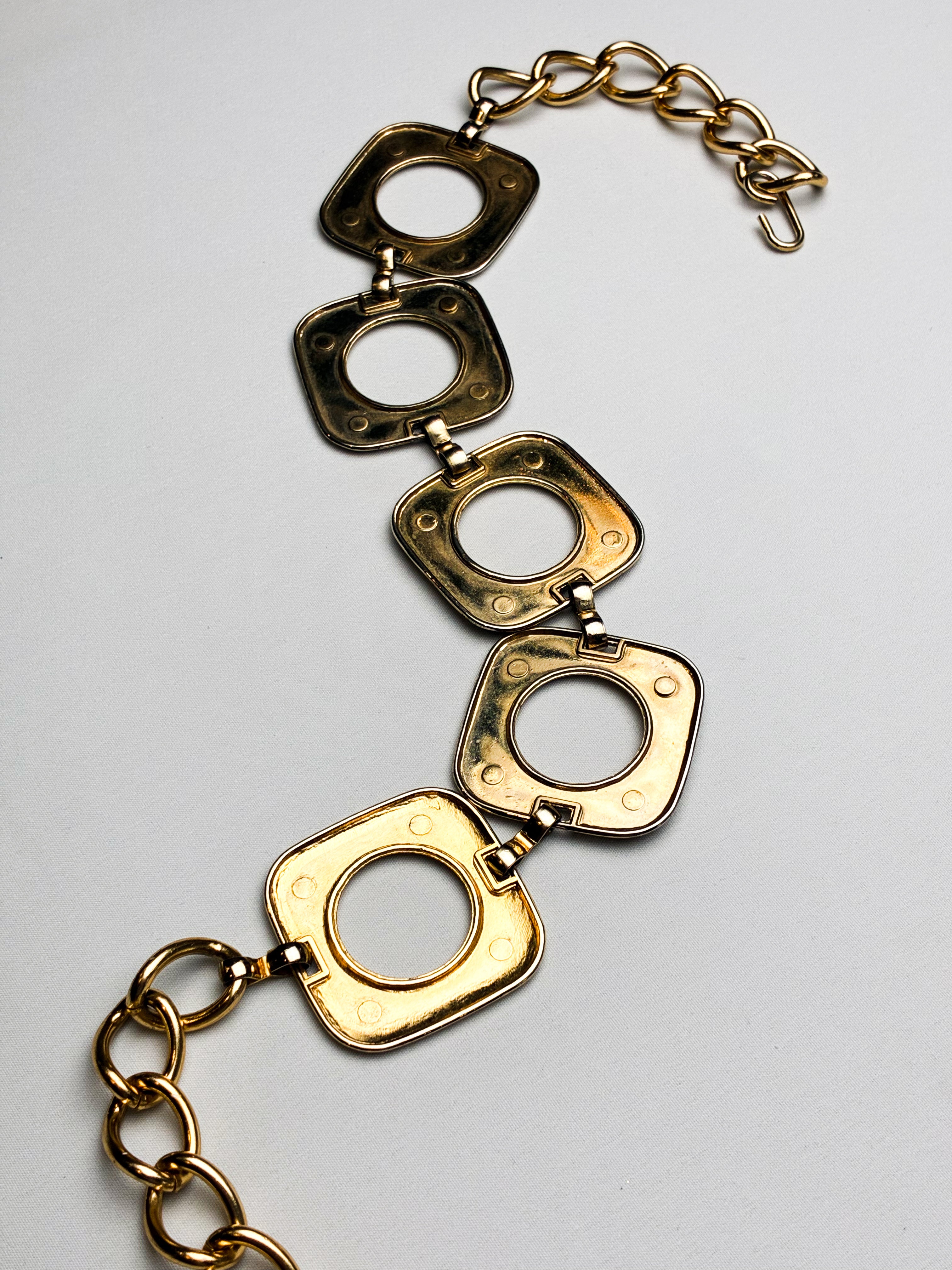 Vintage Gold Square Medallion Chain Belt