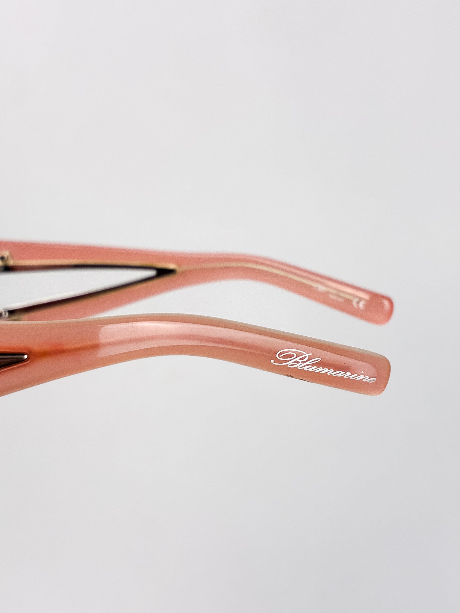 Blumarine 2000s Coral Rhinestone Cutout Sunglasses