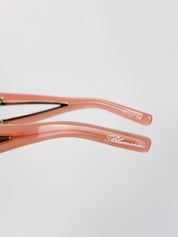 Blumarine 2000s Coral Rhinestone Cutout Sunglasses