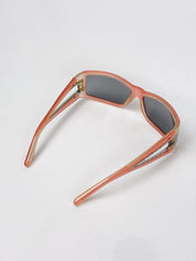 Blumarine 2000s Coral Rhinestone Cutout Sunglasses