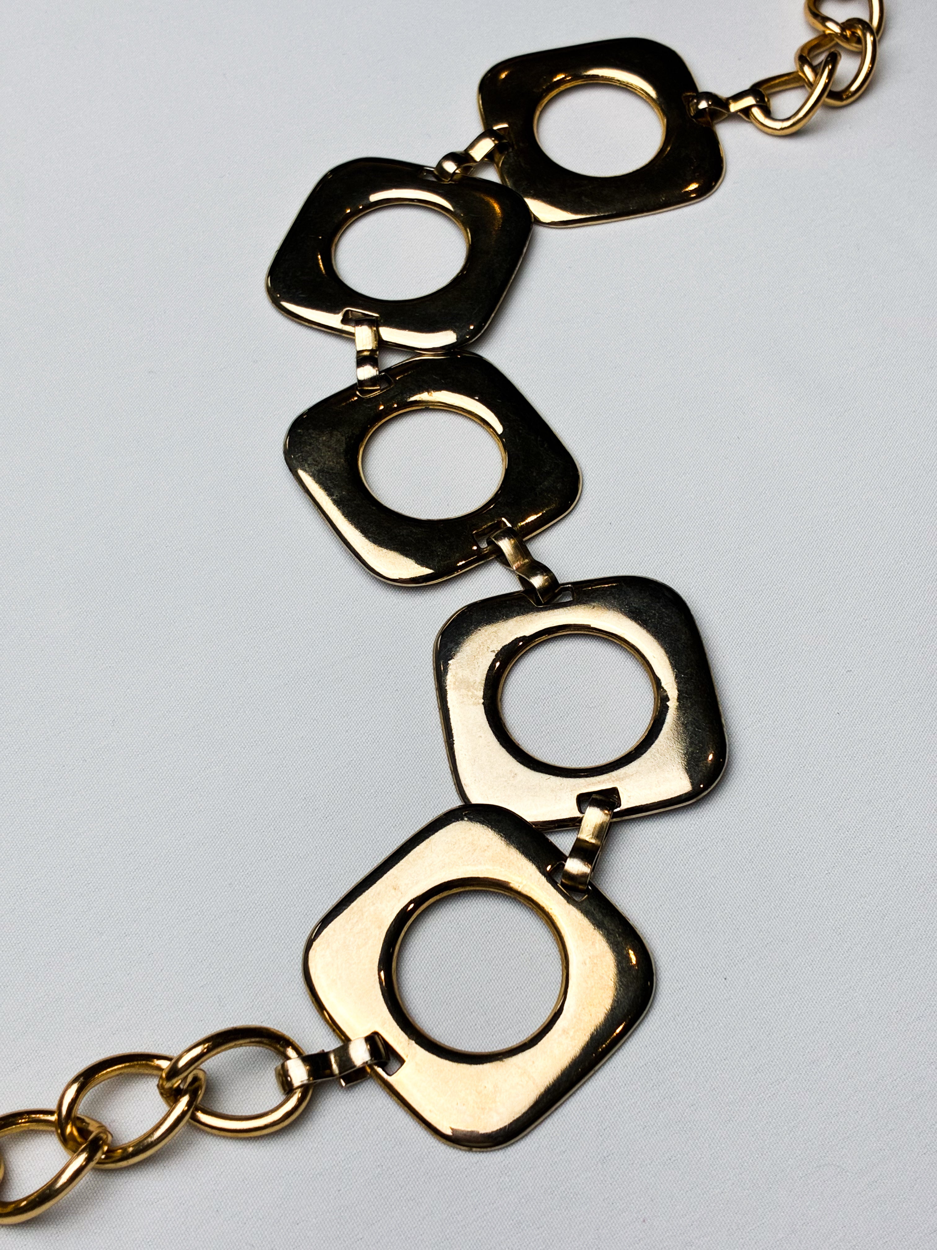 Vintage Gold Square Medallion Chain Belt
